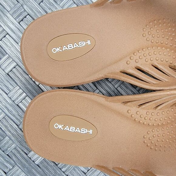 Okabashi Womens Size Large 9.5 to 10.5 Venice Slide Sandals Tan - Picture 6 of 9